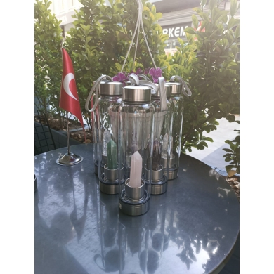 Doğal taşlı su matarası 